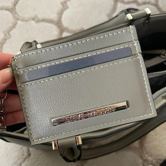 Steve Madden Leather Quilted Purse Bag w/ Card  Wallet - Picture 6 of 8